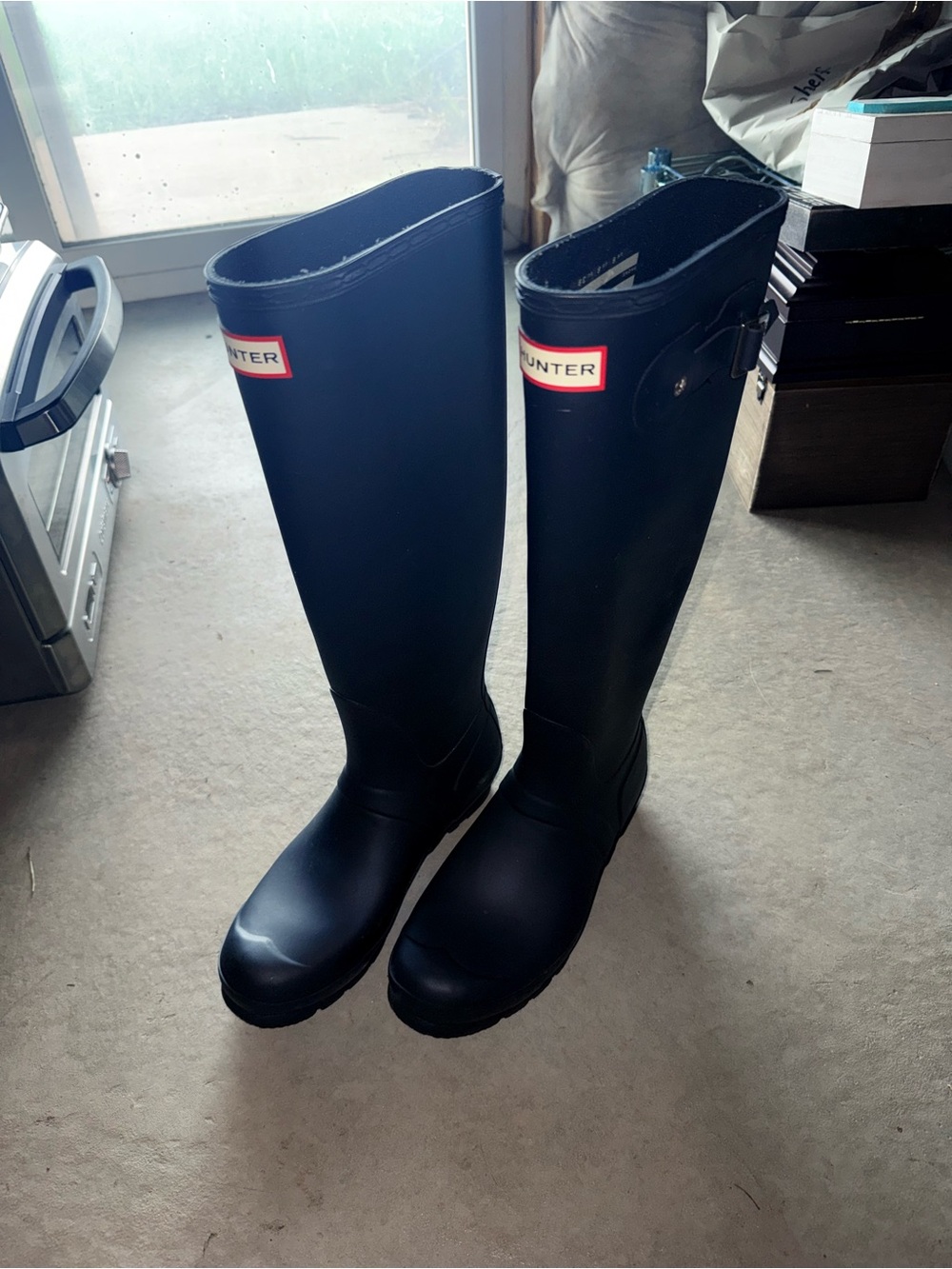 Hunter Tall Navy Rain Boots